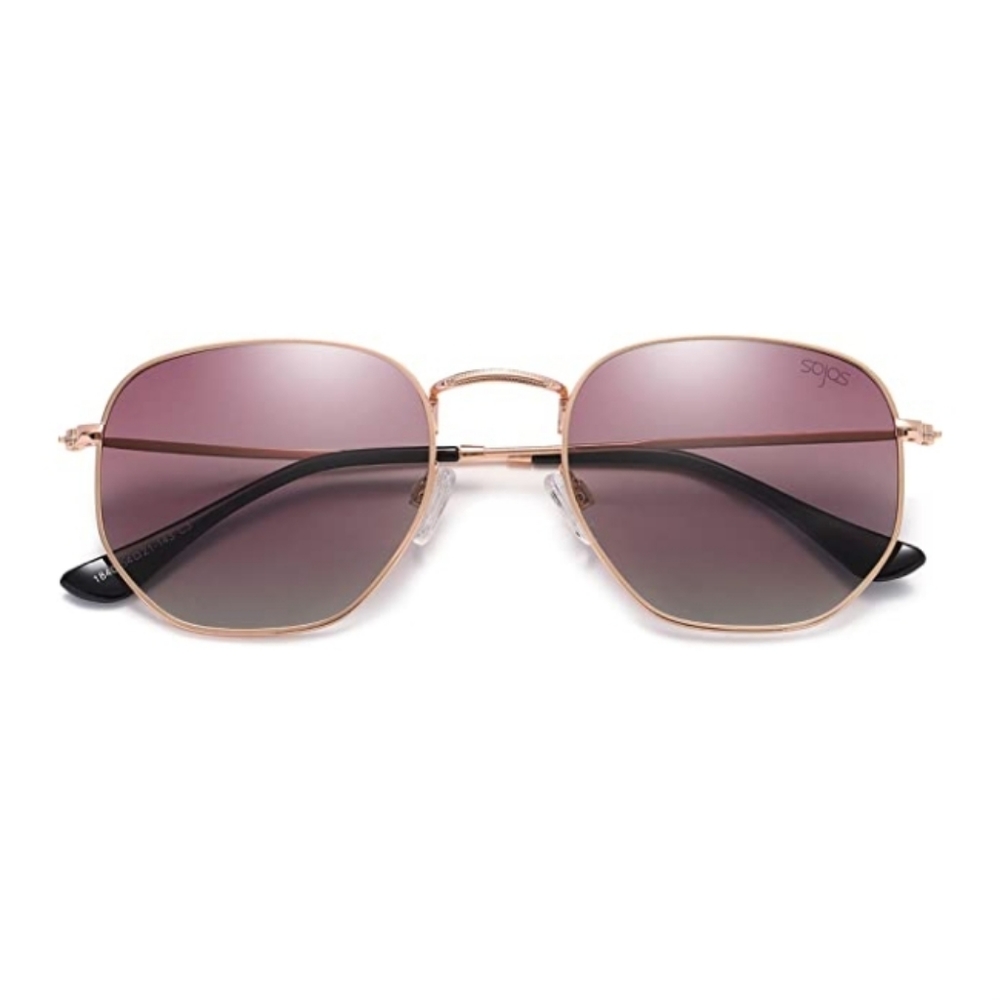 Purple Hexagonal Polarized Sunglasses for Men and Women - Picture 4 of 4